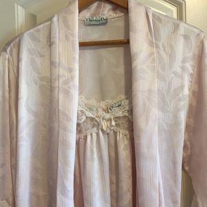 🌸HP🌸 CHRISTIAN DIOR vintage gown robe set M pink cream